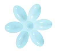 Abaodam Petal Shape Plastic Cat Bowl Compartment Indoor Dog Feeder Multipurpose Feeding Dish Blue for Pets