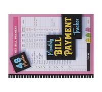Abaodam Pink Bill Record Notebook Comprehensive Bill Tracking Monthly Financial Summary Paper Material Household Expense Management