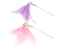 Abaodam Pink Cat Feather Teaser with Jingle Bell Interactive Play | Plastic Wand Design, for Kittens and Cats, Suitable for Playing, Feather Teaser Style