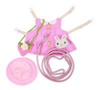 Abaodam Pink Cotton Rabbit Harness Set with Leash and Mini Hat for Ferret and Guinea Pig, Easy to Use Pet Control Outfit Suitable for Outdoor Activities and Photography