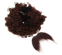 Abaodam Pirate Afro Wig and Mustache Set Lightweight Comfortable Reusable Costume Accessory for Halloween Masquerade Party with Brown Curly Hairstyle and Beard Kit