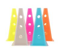 Abaodam Plastic Agility Training Cones with Square Base 5pcs | Stable Field Markers for School Playgrounds and Athletic Scenarios, Weather Adapted, Resilient Design