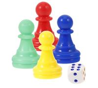 Abaodam Plastic Board Game Pieces and Dice Set for Party Games - 40 Colored Pawns with 10 Solid 6-sided Dice Compatible with Flying Chess Snakes and Ladders and