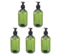 Abaodam Plastic Empty Shampoo Bottles with Pump, Reusable Emulsion Press Bottles Featuring Longer Straw 500ml 5pcs for Travel and Bathroom Use