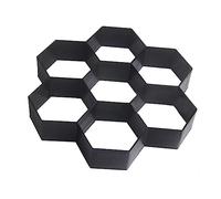 Abaodam Plastic Hexagon Path Maker Mold for Manual Paving Cement Bricks, Reusable Garden Paving Mould in Black, 30x30x4.5cm for Courtyards and Paths