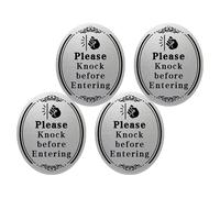Abaodam Please Knock before Entering Sign Stickers 4Pcs Door Decals Suitable for Front Doors Bedrooms and Windows Knock and Wait Reminder