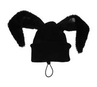 Abaodam Plush Ear Ski Helmet Cover 3d Black and White Bunny Design, Universal Fit Reusable Snowboard and Ski Helmet Beanie Cover for Winter Sports