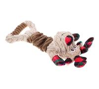 Abaodam Plush Elk Shaped Dog Toys for Small Dogs Multi-purpose Interactive Christmas Chew Toy Corrects Destructive Habits Assorted Color for Household Play