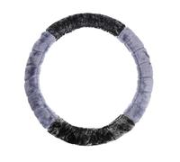 Abaodam Plush Leopard Print Steering Wheel Cover Grey Universal Car Wheel Protector Soft Fluffy Winter Warmth Comfort
