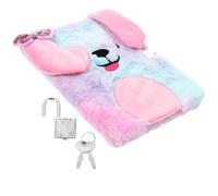 Abaodam Plush Lockable Notebook for, Violet Fluffy Diary with Secret Lock, Soft Plush Journal Suitable for ’S Writing and Personal Notes