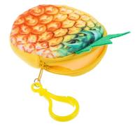 Abaodam Plush Pineapple Mini Wallet with Zipper Closure and Keychain, Cartoon Fruit Coin Purse and Women, Novelty Lovely Design Coin Pouch that Can Hold Lipstick and Small Essentials