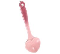 Abaodam Porcelain Heart-Shaped Spoon Ceramic Salt Spoon Small Dessert Pink Flatware Suitable for Cafes and Restaurants