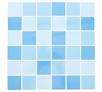 Abaodam Porcelain Swimming Pool Tiles Ceramic Mosaic 12X12 Inch Blue Squares for Water Tanks and Bathroom Wall Decoration Sturdy Non-Slip Tiles for Residential Use