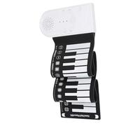 Abaodam Portable 49-key Foldable Roll-up Piano Keyboard, Silicone Hand Roll Electronic Keyboard for Travel and Beginners, White Lightweight Folding Music Instrument