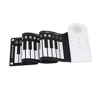 Abaodam Portable 49-key Roll-up Electronic Piano Foldable Silicone Keyboard for Beginners White Color Flexible Design Lightweight Music Instrument