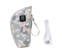 Abaodam Portable Baby Bottle Warmer Cover with Temperature Settings Pu Material Milk Bottle Sleeve for Outdoor Use 5v 2a USB Powered 3 Modes Random Color