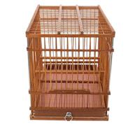 Abaodam Portable Bamboo Birdcage for Parrots and Finches, Rectangular Handwoven Design with Spacious Interior, for Outdoor Garden Bird Cage Displays and Home Use