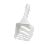 Abaodam Portable Cat Litter Scooper with Long Handle for and Clump Filtering Durable White Pet Poop Scoop for Household Cat Supply Lightweight and Sturdy Litter Cleaning Gadget