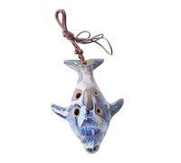 Abaodam Portable Ceramic Ocarina Flute Random Color with 6 Holes, Fish-shaped Musical Instrument Featuring Light Tone and Long String Connected, for Music Learning and Occasions
