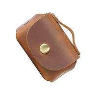 Abaodam Portable Coins Bag Key Storage Case Changes Bag Retro Style Genuine Leather Brown Wallet Without Burrs Protect Key Practical Coin Pouch for Everyday Use