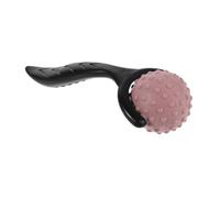 Abaodam Portable Hand Held Neck Massager with Pink Acupressure Roller Balls, Manual Muscle Massage Tool for Shoulder and Back Relaxation, Suitable for Home and Travel Use