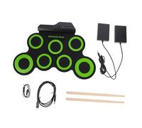 Abaodam Portable Hand Roll-Up Silicone Electronic Drum Set 6-Pad USB Music Instrument Practice Sticks Lightweight for Beginners and Kids Green
