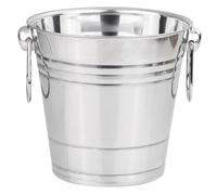 Abaodam Portable Ice Cube Bucket Stainless Steel Ice Cube Storage Bucket 8.5x8.5x8.5inch Simple Appearance Multi-functional with Handle for Wine and Beer at Beach Parties