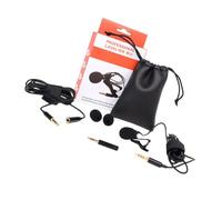 Abaodam Portable Lavalier Microphone Clip on Mic High Sensitivity Condenser Mic for Recording Scenario and Online Teaching Video Production Black Metal Aps Material