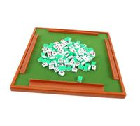 Abaodam Portable Mini Mahjong Kit with Engraved Tiles Smooth Surface Material Easy to Clean Travel Game Set for Home and Family Entertainment Random Color