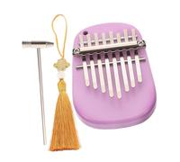 Abaodam Portable Mini Thumb Piano Kalimba Key Finger Piano for Beginners Lightweight Wooden Musical Instrument in Purple Oval Easy to Learn Travel Friendly for Outdoor Music
