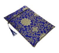 Abaodam Portable Multi-use Zipper Storage Bag for Small Books and Pens with Fine Workmanship and Artificial Silk Cloth Material, for Office Organizing Business Cards and Paper