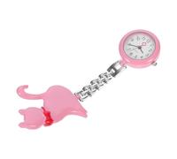 Abaodam Portable Nurse Hanging Quartz Pocket Watch with Safe Design Cute Pink Cat Style Heat-Resistant Mirror Easy to Wear and Clean for Healthcare Professionals