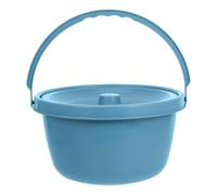Abaodam Portable Plastic Chamber Pot Toilet Seat with Lid Handle, Blue Compact Urinal Bucket for Elderly, Pregnant Women and Disabled Adults, Bedside Commode for Home and Travel Use