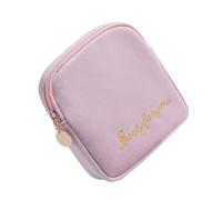 Abaodam Portable Sanitary Napkins Bag Lightweight Cotton Storage Pouch with Zipper, Large Capacity Feminine Care Organizer for Women and Girls Outdoor and Office Use