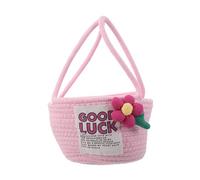 Abaodam Portable Small Cotton Yarn Basket with Handle Nursery Storage Organizer for Essentials Lightweight and Compact Shower Tote for Newborns and Travel