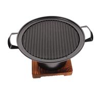 Abaodam Portable Smokeless Bbq Grill Oven with Non-stick Coating Lightweight Tabletop Barbecue Grill for Home and Camping Includes Separated Oil Drip Tray for Easy Cleaning Multifunctional
