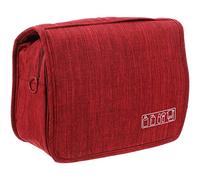 Abaodam Portable Toiletry Bag Made of Sturdy Cationic Cloth with Hanging Hook Large Capacity Multipurpose Male Storage Bag Convenient Travel Cosmetic Organizer in Red for Travelling