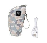 Abaodam Portable USB Baby Bottle Warmer Sleeve, PU Thermal Heating Cover for Milk Bottles, 3 Modes Temperature Settings, 5V 2A, Outdoor Travel Feeding Random Color