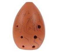 Abaodam Pottery Xun 8-Hole Pear-Shaped Xun for Beginners F Key Earth Color Portable Musical Instrument for Students