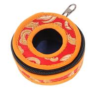 Abaodam Pouch for Meditation Bell Tibetan Bell Box Cotton Cloth Storage Bag Handmade Embroidered Cover 2.95 Inch Meditation Container for Temple Home Use