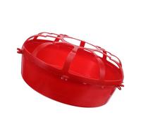 Abaodam Poultry Feeder Systems Chick Feeder No Waste for Poultry Farming Large Capacity Plastic Red Quick to Clean Reducing Disease Risks Tray 11x5.3in