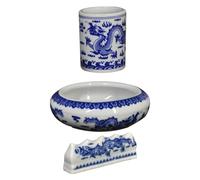 Abaodam Practical Brush Pen Cylinder Ceramic Craft Ornament Holding Slots Design Pen Holder for Desk Decoration Suitable for Home and Desktop Use