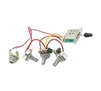 Abaodam Prewired Guitar Wiring Harness with 3x 500k Metal and Plastic Control Knobs Featuring 1 Volume, 2 Tone, and 5 Way Switch for Electric Guitar Accessories and Replacement Parts