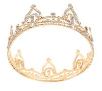 Abaodam Princess Crown Tiaras for Women Wedding Bride Elegant round Headpiece Sparkling Rhinestones Hair Jewelry for Wedding Birthday Festive Masquerade