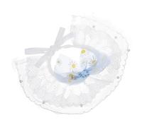 Abaodam Princess Pet Collar with Adjustable Lace Design Decorative Daisy Pattern for Cats and Kittens Comfortable and Soft Material for Parties and Photo Shoots