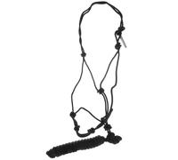 Abaodam Professional Black Braided Polyester Horse Halter with Knots, Fully Safety Training Head Collar for Riding and Equestrian Use