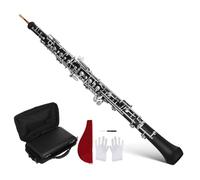 Abaodam Professional Black Oboe Instrument 22 Key c Key Semi-automatic Nickel-plated with Synthetic Wood for Orchestra Performance and Practice