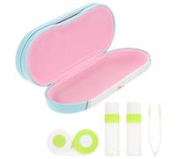 Abaodam Professional Blue Double-Layer Eyeglass Case with Lens Holder, Portable Wear-Resistant Optical Case for Outdoor and Household Use