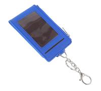 Abaodam Pu Keychain Card Holder with Waterproof Cover for Bus Passes and Work Id Badges, Portable Single Card Wallet in Royal Blue, Security Badge Holder for Everyday Use