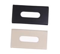Abaodam PU Leather Car Sun Visor Tissue Box Holder Hanging Tissue Case for Vehicle Backseat Headrest Dashboard Organiser Elastic Band Mount Space-saving Black Design
